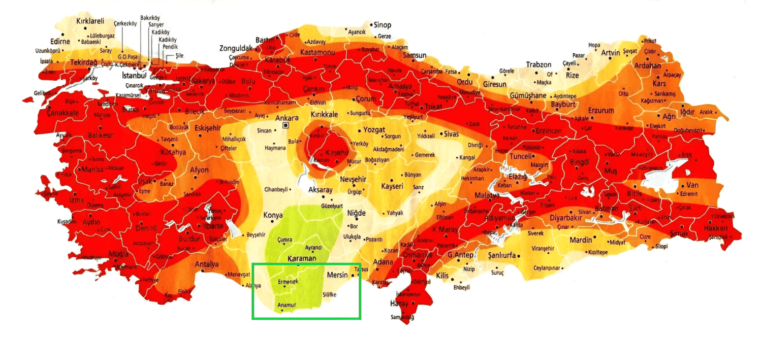 seismic activity map of turkey